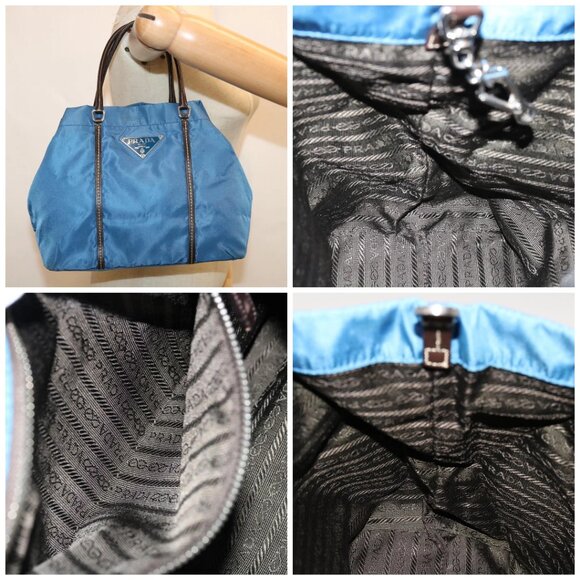 PRADA Hand Bag Nylon Blue - Picture 15 of 15